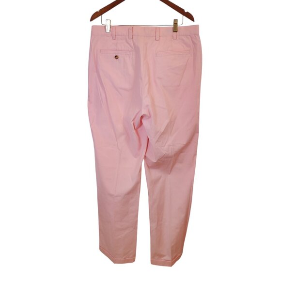 Orvis Chino Pants Trousers Men's 36 Pink Flat-Front Cuffed-Hem Casual Office - Picture 2 of 4